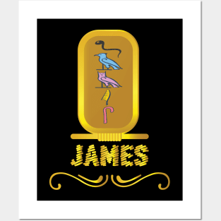 JAMES-American names in hieroglyphic letters-James, name in a Pharaonic Khartouch-Hieroglyphic pharaonic names Posters and Art